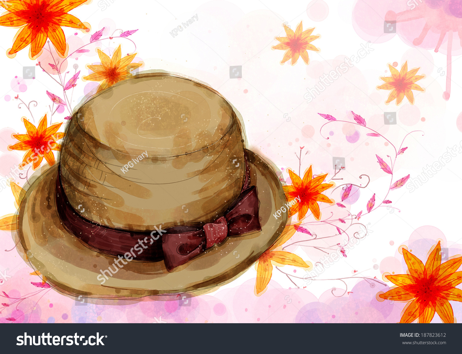 Illustration of brown hat 