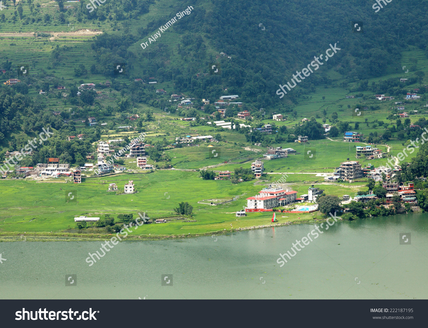 Pokhara city along Phewa lake