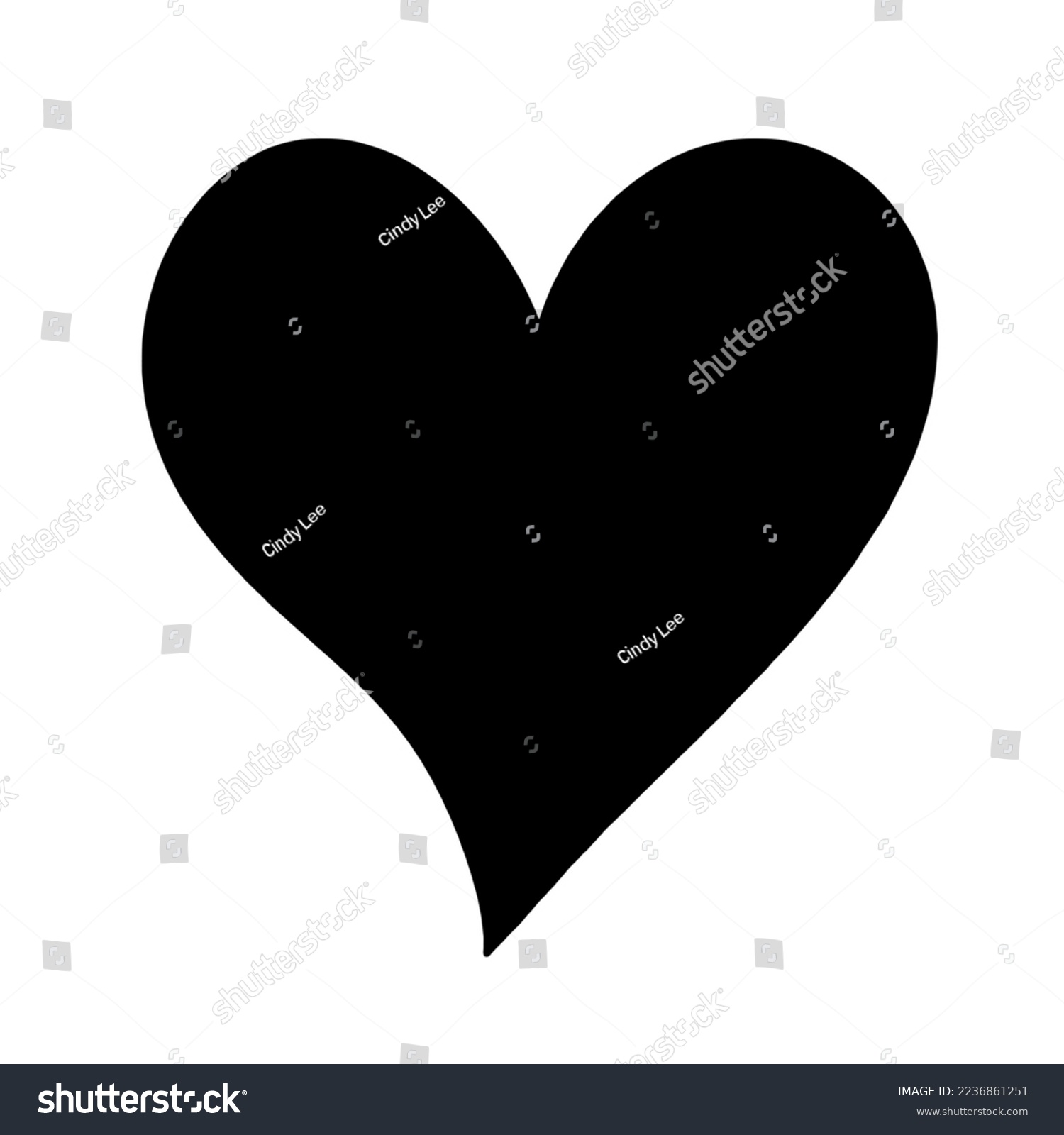 Heart - drawing of a heart with a curve