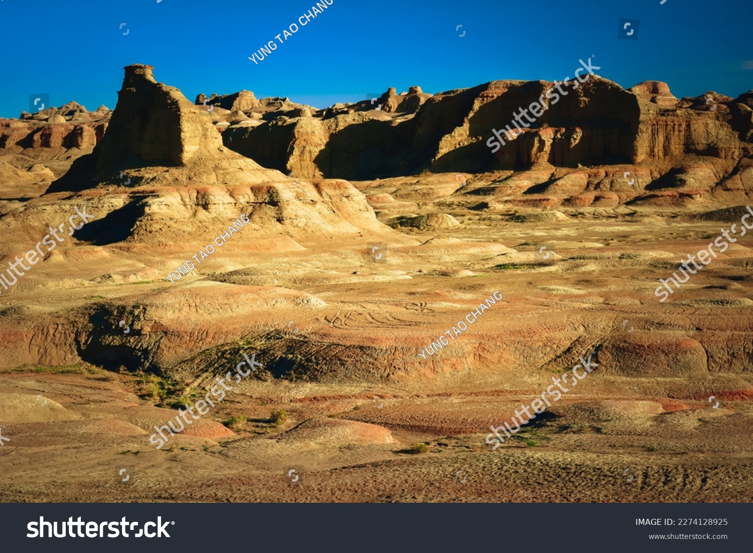 the Ghost City is a typical Yardang landform. The huge stone pillars of varied shapes in the Gobi make magnificent scenery.