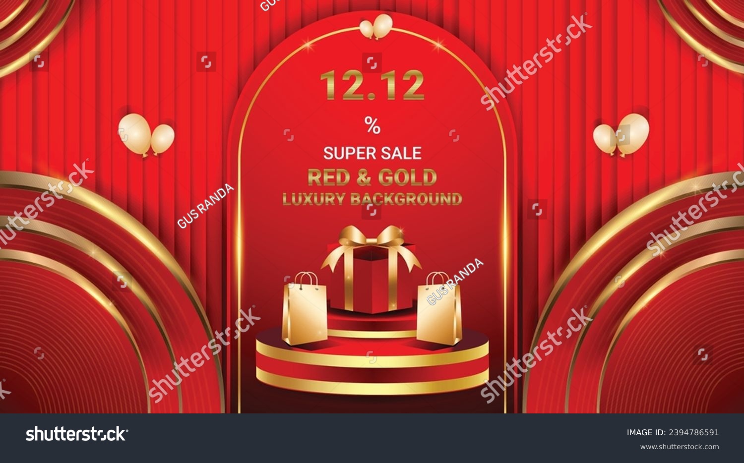 BACKGROUND LUXURY SALE RED AND GOLD ABSTRACT PODIUM FLYER BANNER SOCIAL MEDIA TEMPLATE