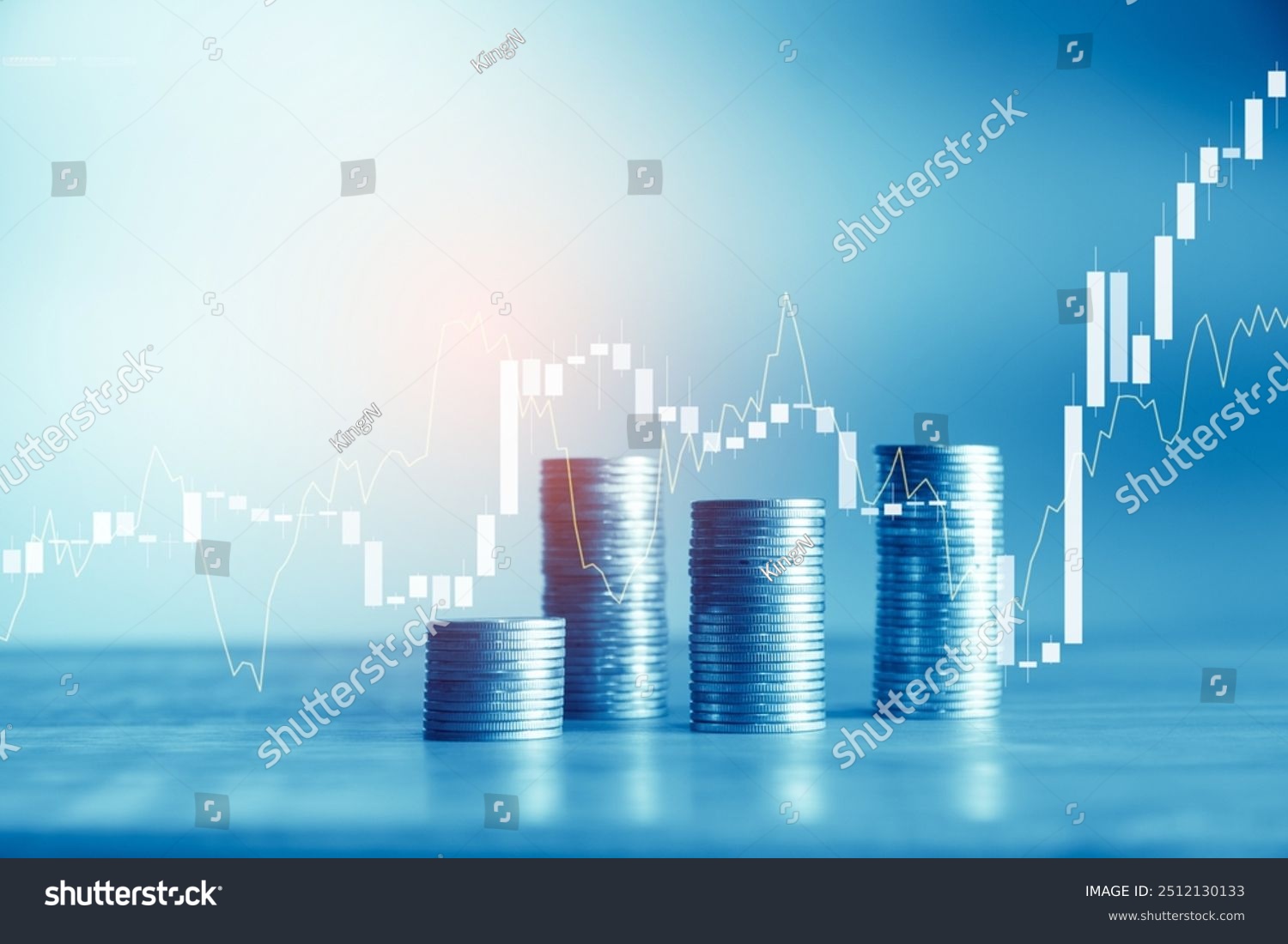 Stock market or forex trading graph and candlestick chart suitable for financial investment concept. Economy trends background for business idea and all art work design