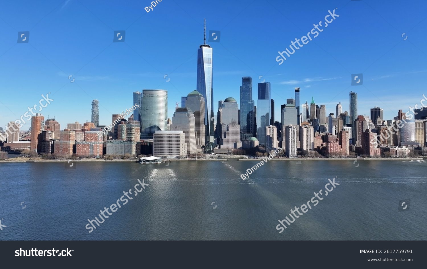 New York Skyline At Manhattan In New York United States. Highrise Buildings Scenery. Financial District. New York Skyline At New York United States. Coastline Landscape.