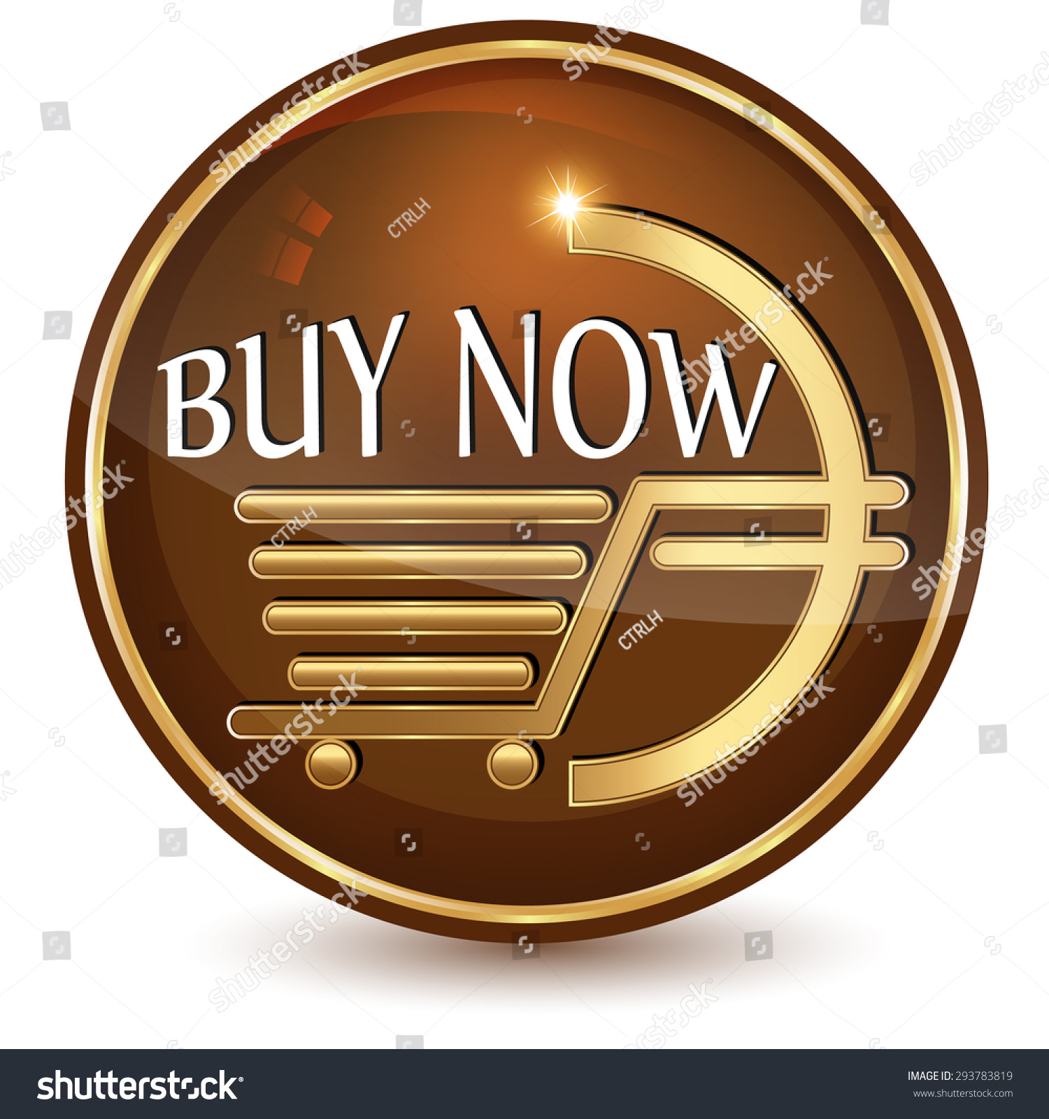 Buy Now glossy brown web icon. Buy now brown circle glossy web icon / button on white background.