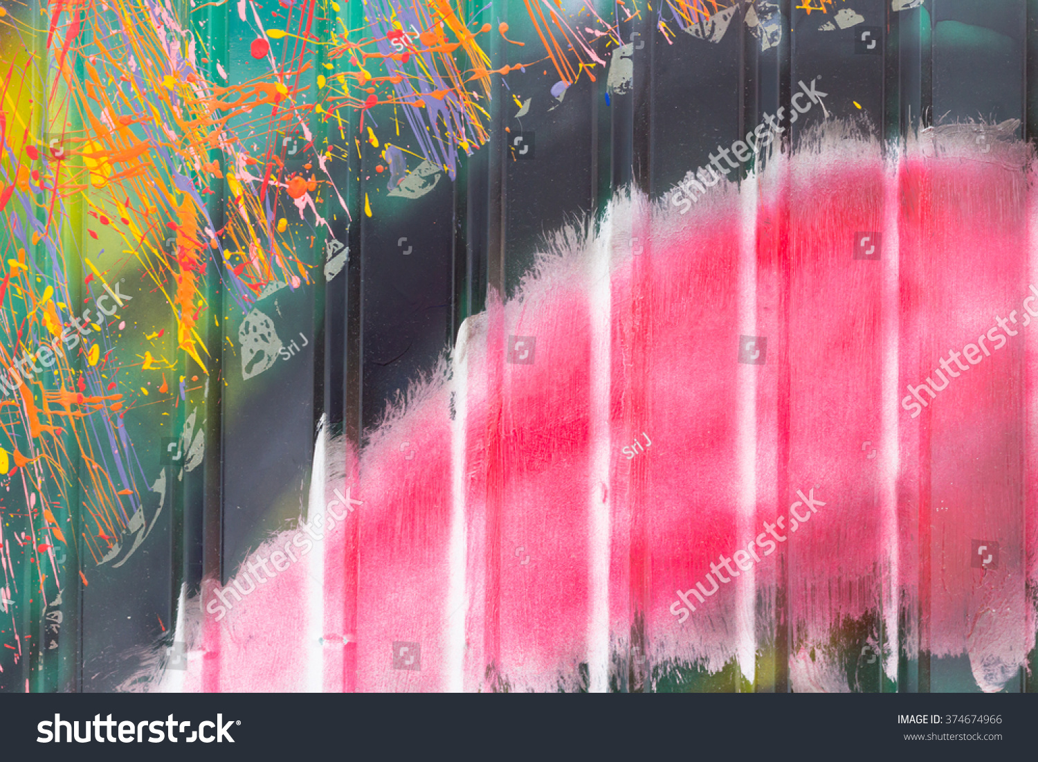 Vintage painted corrugated ironl for backgroung